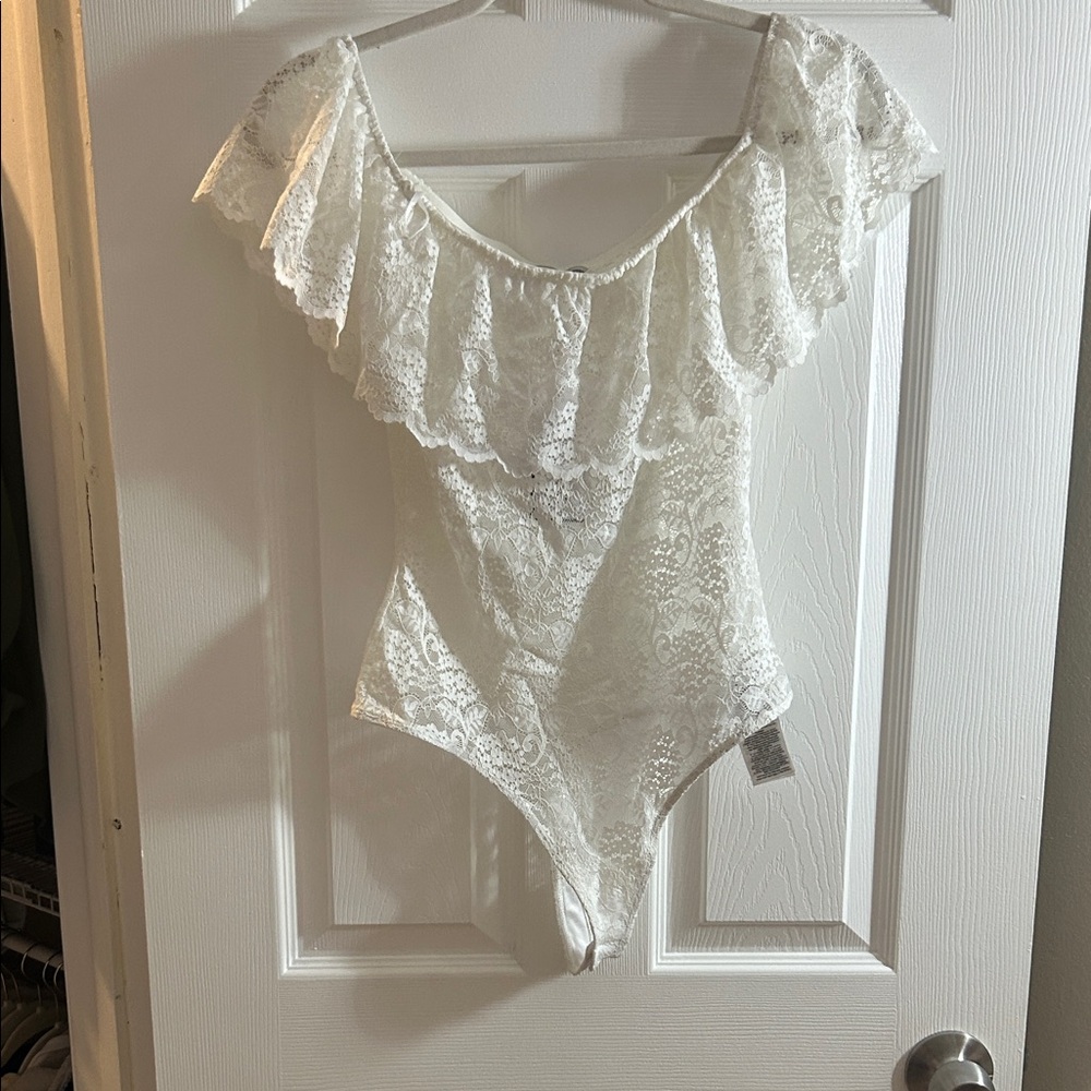 Guess White Lace Bodysuit